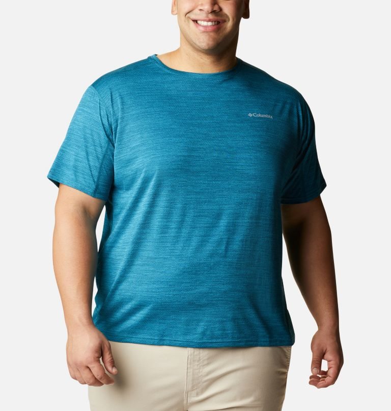 Men\'s Columbia Alpine Chill Zero Short Sleeve Crew T Shirts Turquoise | Plus Size CA-C8403
